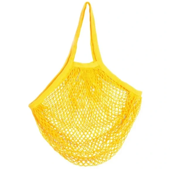 🍋 Limoncello Yellow Parisienne Cotton Open Net Market Tote - Picture 4 of 4